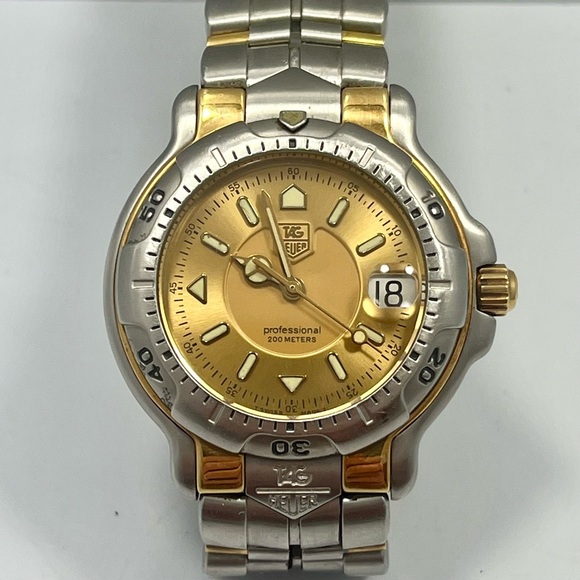 TAG Heuer 6000 SERIES midsize unisex WH1253 GOLD DIAL 2-TONE 35MM - Picture 1 of 7